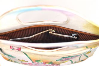 Handbemalte Tasche Blumen Handtasche aus Leder