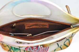 Handbemalte Tasche Blumen Handtasche aus Leder
