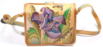Handbemalte Tasche Umh�ngetasche Leder