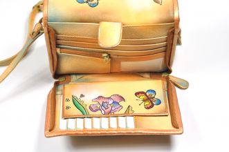 Handbemalte Tasche Umh�ngetasche Leder