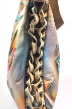 Lederhandtasche handbemalt und handgefertigt
