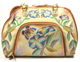 Gro�e Handtasche handbemalt Leder