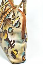 Handbemalte Tasche Schlangen Optik Leder