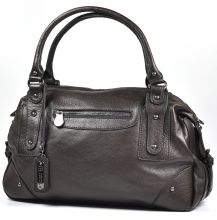 Design Lederhandtasche coffee-farbend