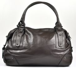 Design Lederhandtasche coffee-farbend