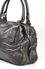 Design Lederhandtasche coffee-farbend