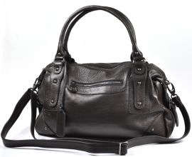Design Lederhandtasche coffee-farbend