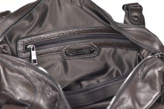 Design Lederhandtasche coffee-farbend