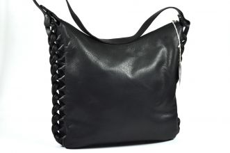 Schwarze Schultertasche aus Leder