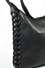 Schwarze Schultertasche aus Leder