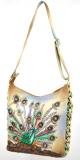 Handbemalte Tasche Pfau