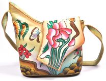Handbemalte Tasche Schultertasche Flower
